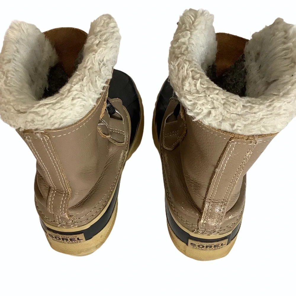 SOREL VTG Manitou Leather Wool Lined Duck‎ Boots 6